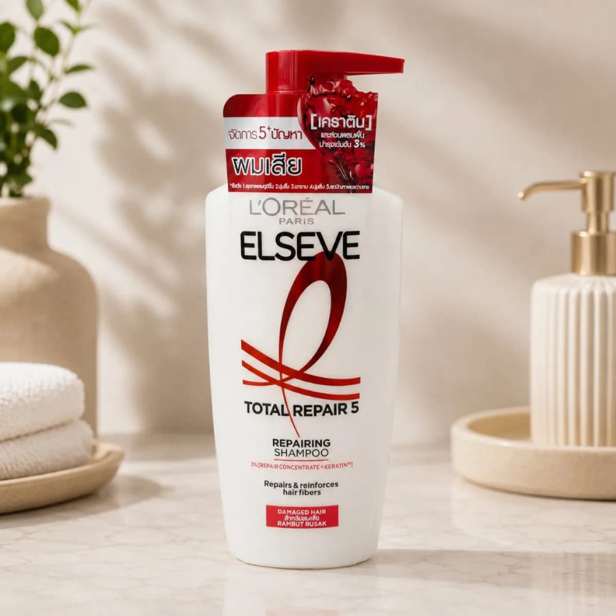 Elseve Total Repair 5 Repairing Shampoo bottle