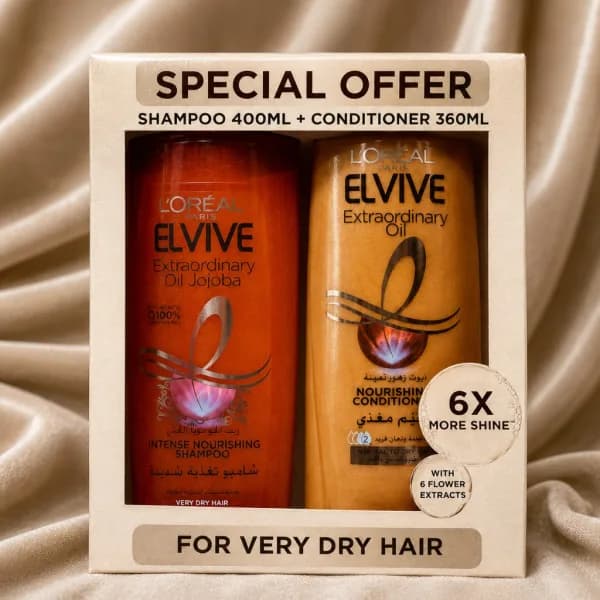 Elvive Extraordinary Oil Jojoba Shampoo + Conditioner Duo Shampoo 400ml + Conditioner 360ml