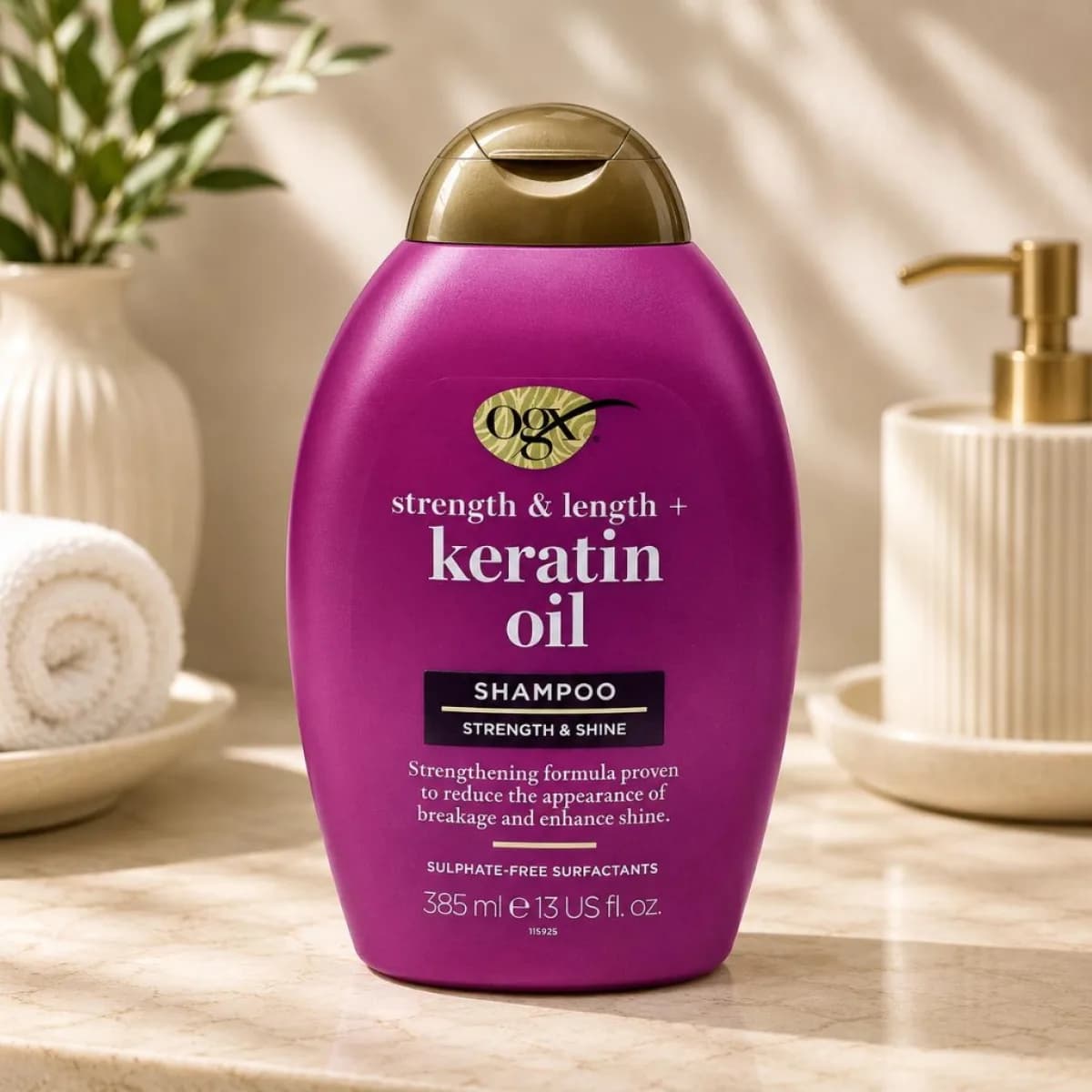 Strength & Length + Keratin Oil Shampoo bottle