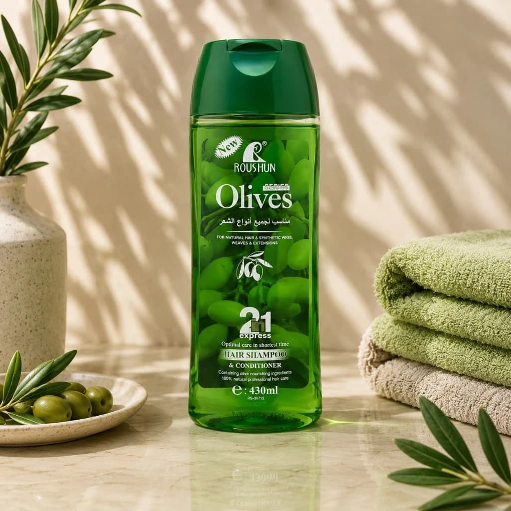 Roushun Olives Series 2 in 1 Hair Shampoo and Conditioner 430ml bottle