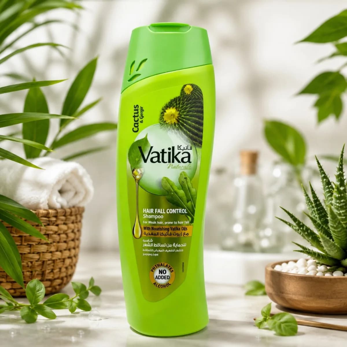 Cactus & Gergir Hair Fall Control Shampoo bottle